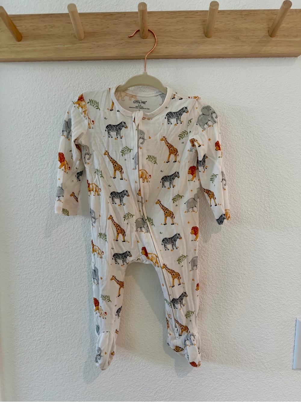 Little Me - Bamboo Safari Animal Footed One-Piece